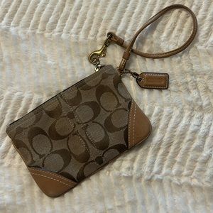 Tan Coach Wristlet